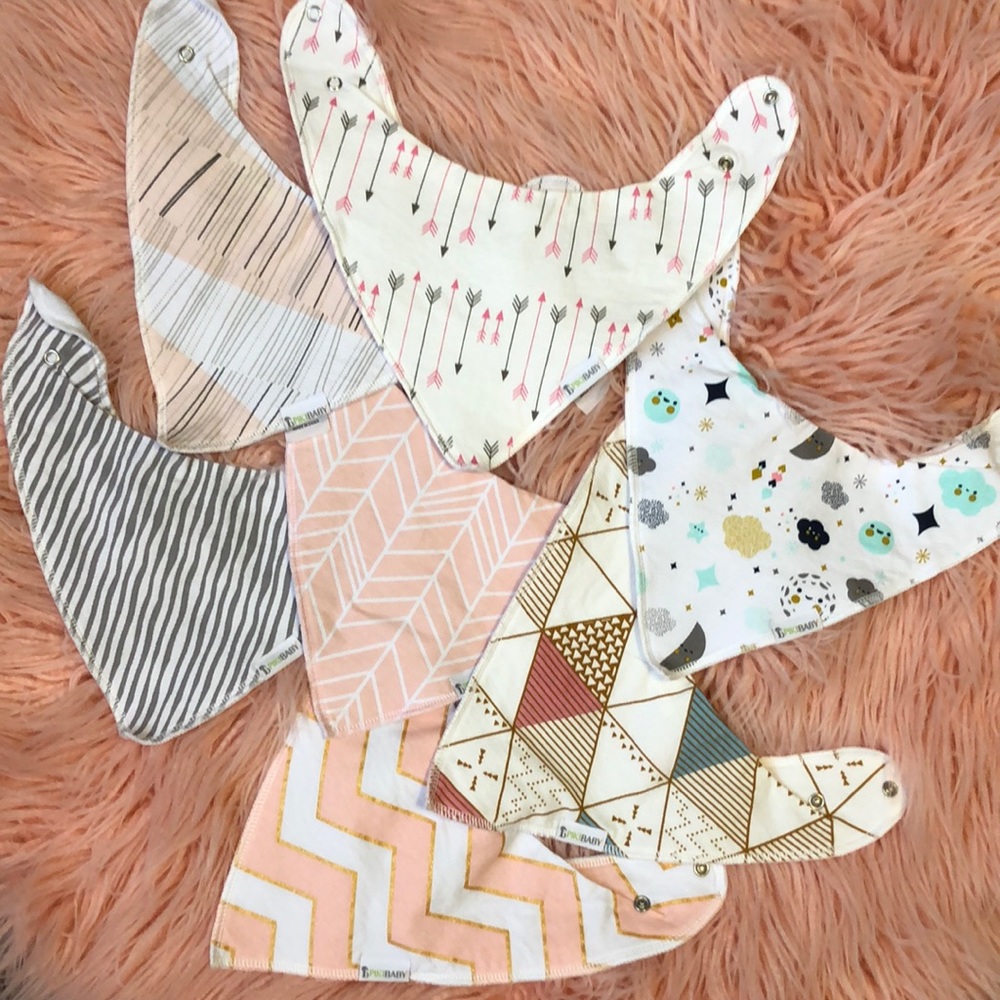 Lot of 7 Bandana Style Bibs